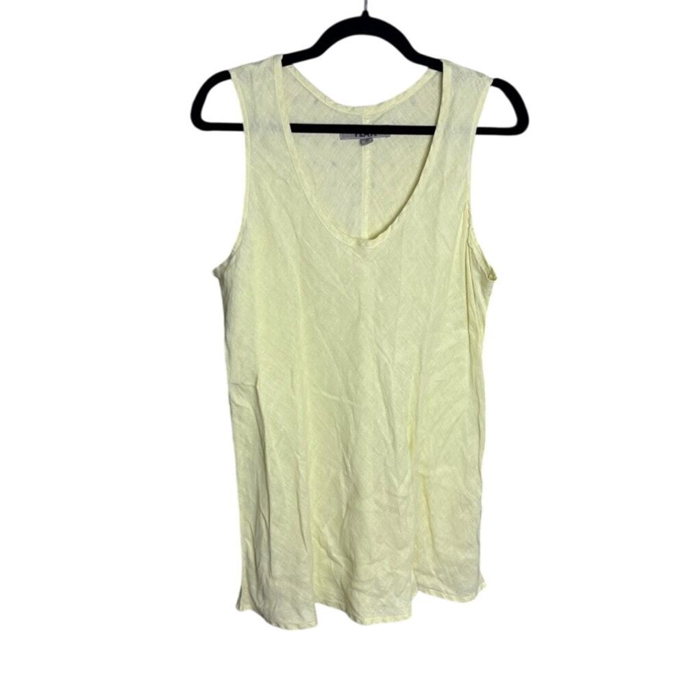 Flax Linen Sleeveless Top Butter Yellow Minimalist Lagenlook Women’s M